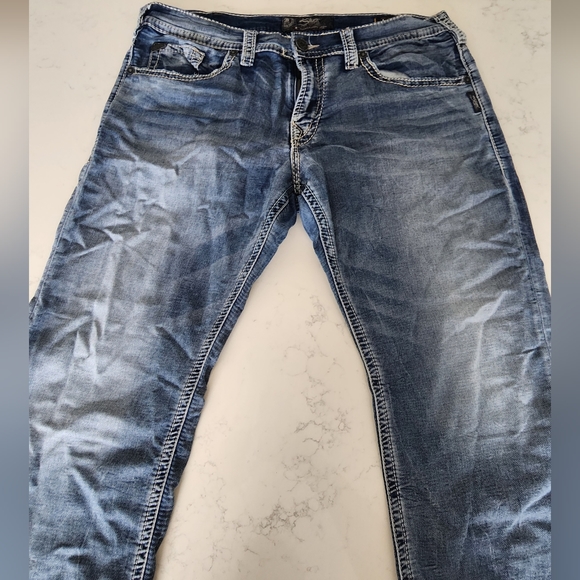 Mens Zac Silver Jeans - Picture 1 of 2